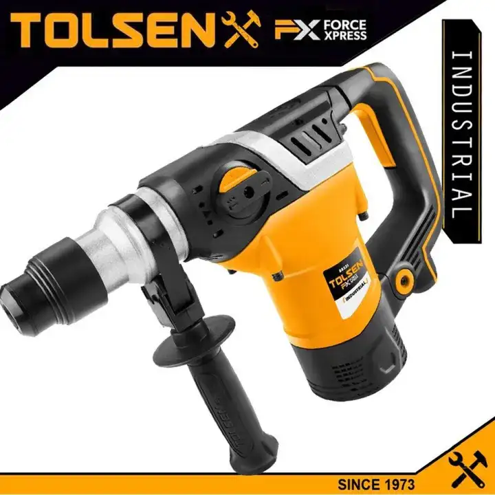 TOLSEN 1050W Rotary Hammer SDS-plus 45mm w/ Free 5Pcs Drills & Hard Case 4.5J FX Series Industrial Model: 88530