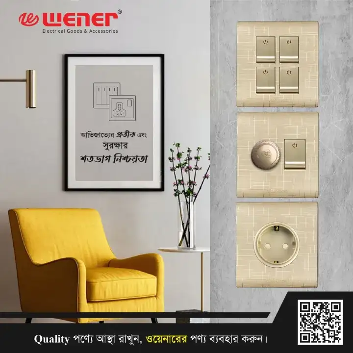 Wener Classic SD Series One Gang One Way Electrical Wall Switch Socket 1Gang