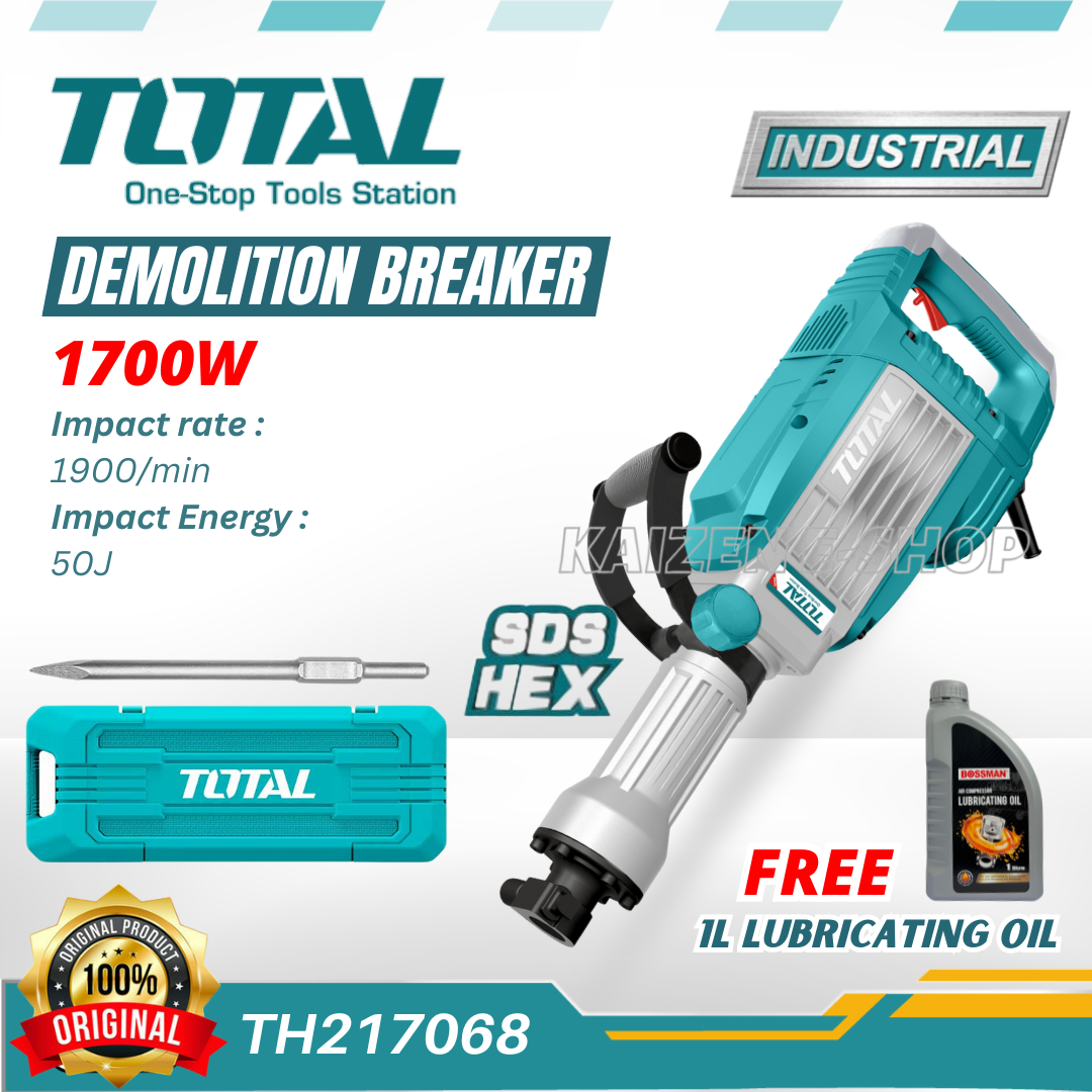 Total Demolition breaker 1700w 14 kg With 1pcs chisels...