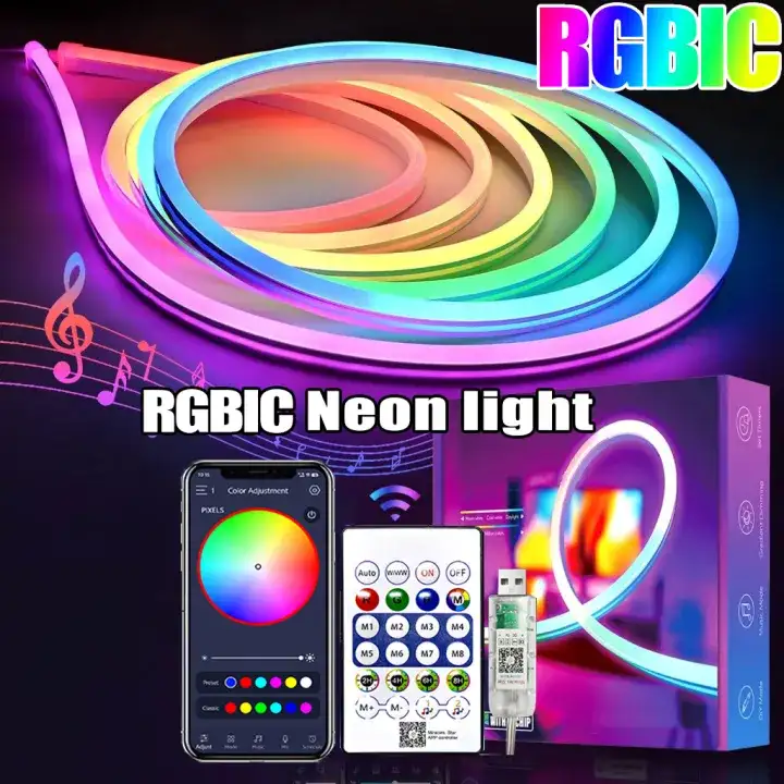 5 metre LED RGB light 5V RGB+IC Neon Strip Light 1M 2M 3M 5M 10M USB Waterproof Flexible LED Strip Lights With Bluetooth Remote Control For Home